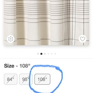 Hearth and Hand Engineered Plaid curtain. 108” long.